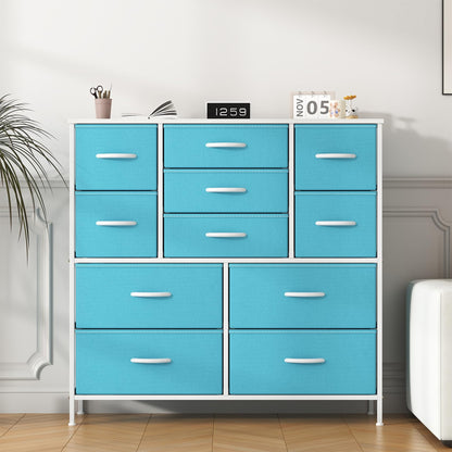 GoaHi Chest of Drawers, Large Dressers with Metal Frame and MDF Wooden Top Board, Adjustable Feet, Anti-Tip Safety