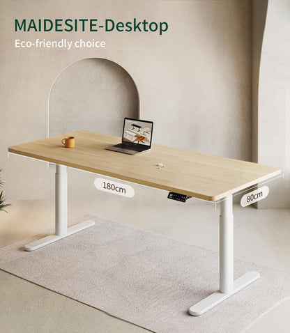 MAIDeSITe Table Top,Desktop for Height Adjustable Electric Standing Desk,Oak,180 * 80 * 2.5 cm