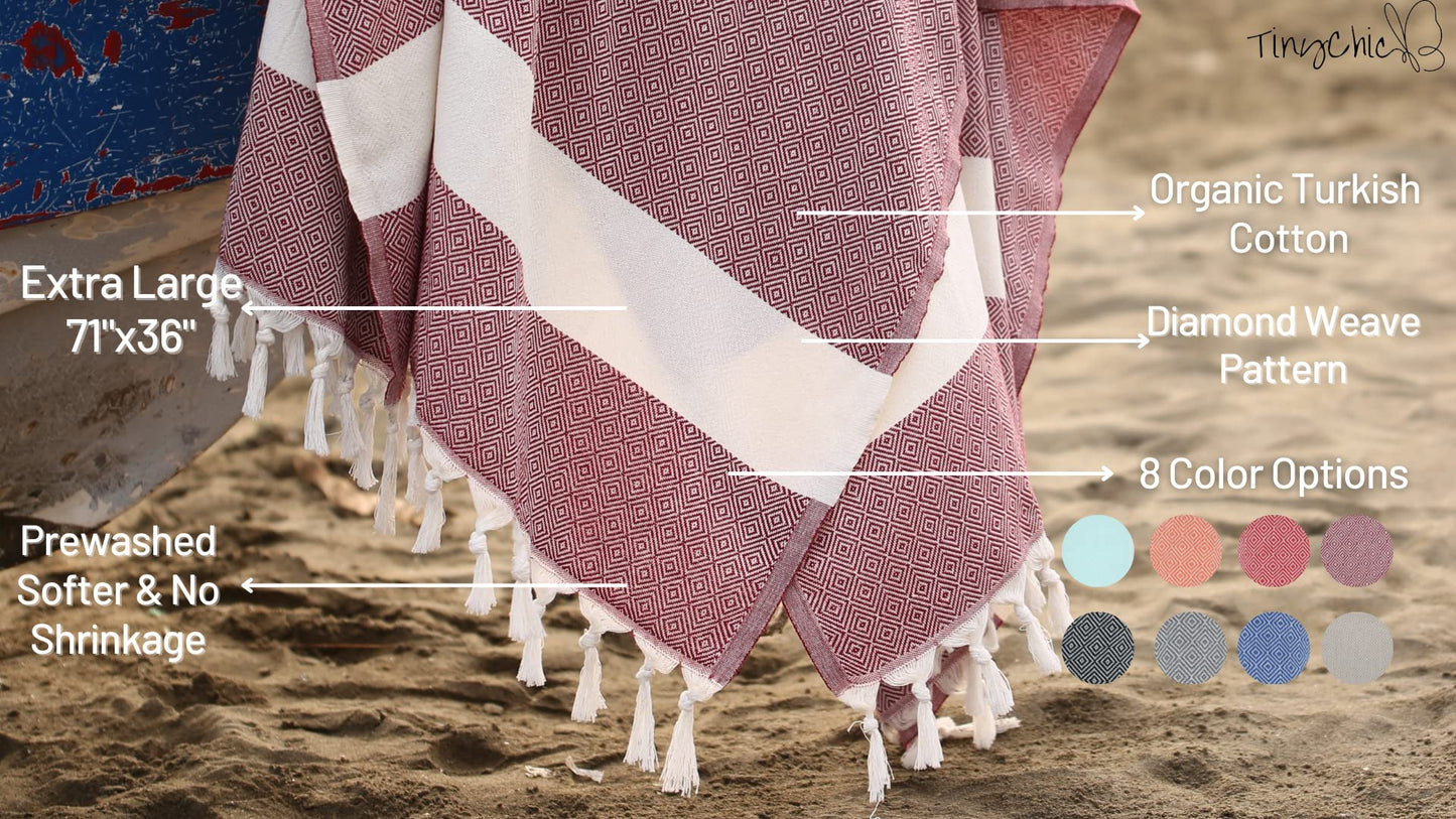 Beach Towels, Bath Towel, Travel Towel. - 100% Turkish Cotton, Large, Soft, Quick-Drying Beach Towels for Adults. Gym, Yoga, Spa, Pool