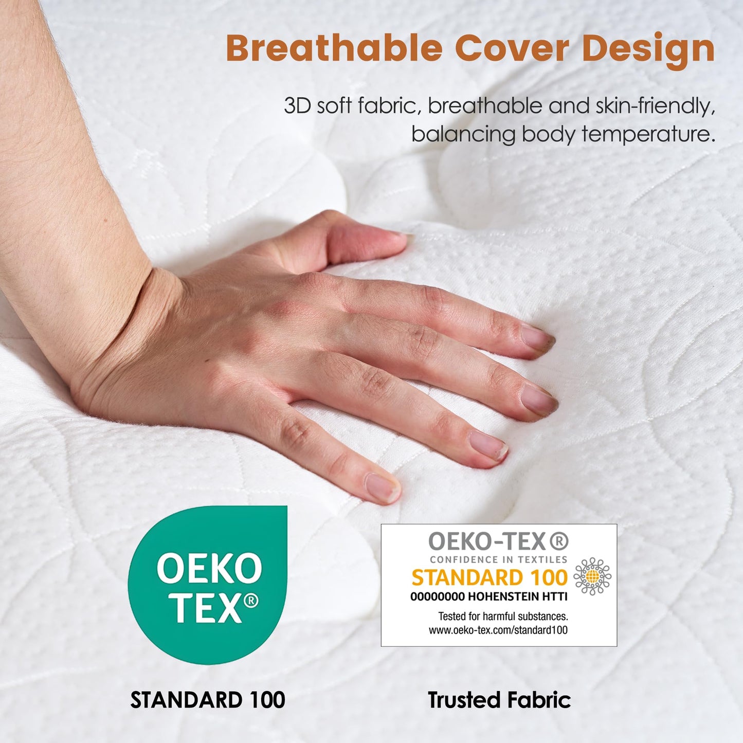 SogesPower 5FT Single Mattress, Memory Foam Mattress, Hybrid Mattress, Bed Mattress, Breathable Knitted Fabric, Gel Memory Foam