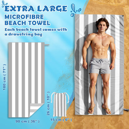 Anavasi Microfibre Beach Towels for Adults, 1 Pack 180 x 90cm 100% Recycled