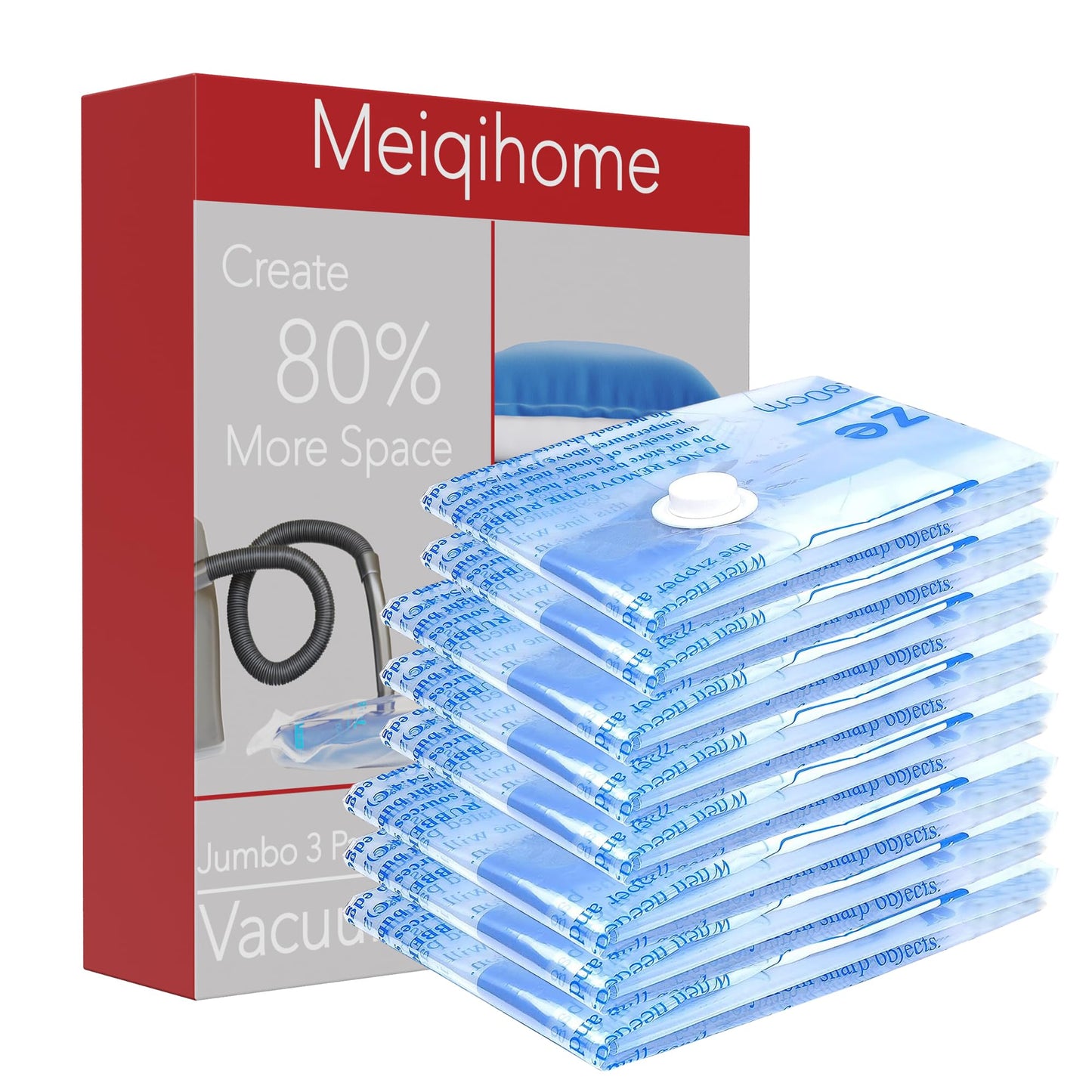 Vacuum Storage Bags Space Saver Sealer Bags,Compression Bags for Clothes, Pillows, Comforters, Blankets, Bedding 8 Combo