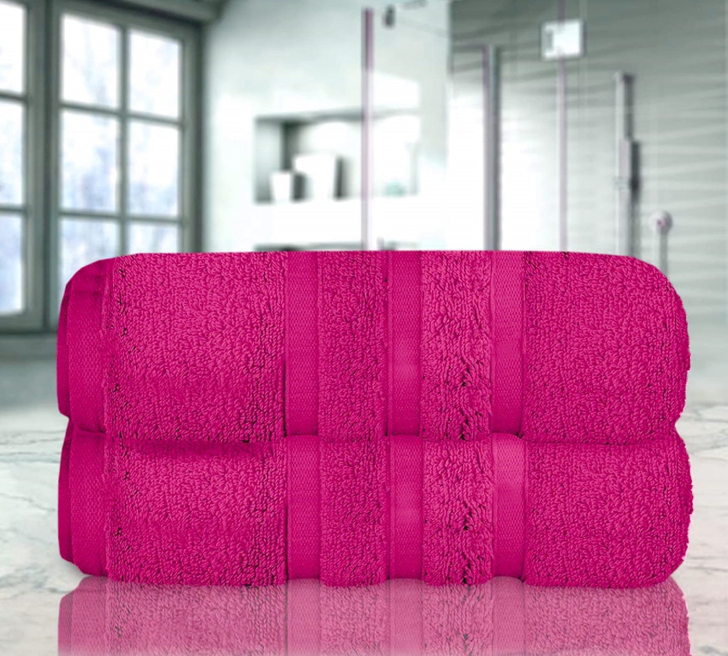 Uk Furniture 2 Pack Extra Large|95x200cm| Super Jumbo Bath Sheet Towels100% Egyptian Cotton 700GSM Super Soft Towel Set. (Pink)