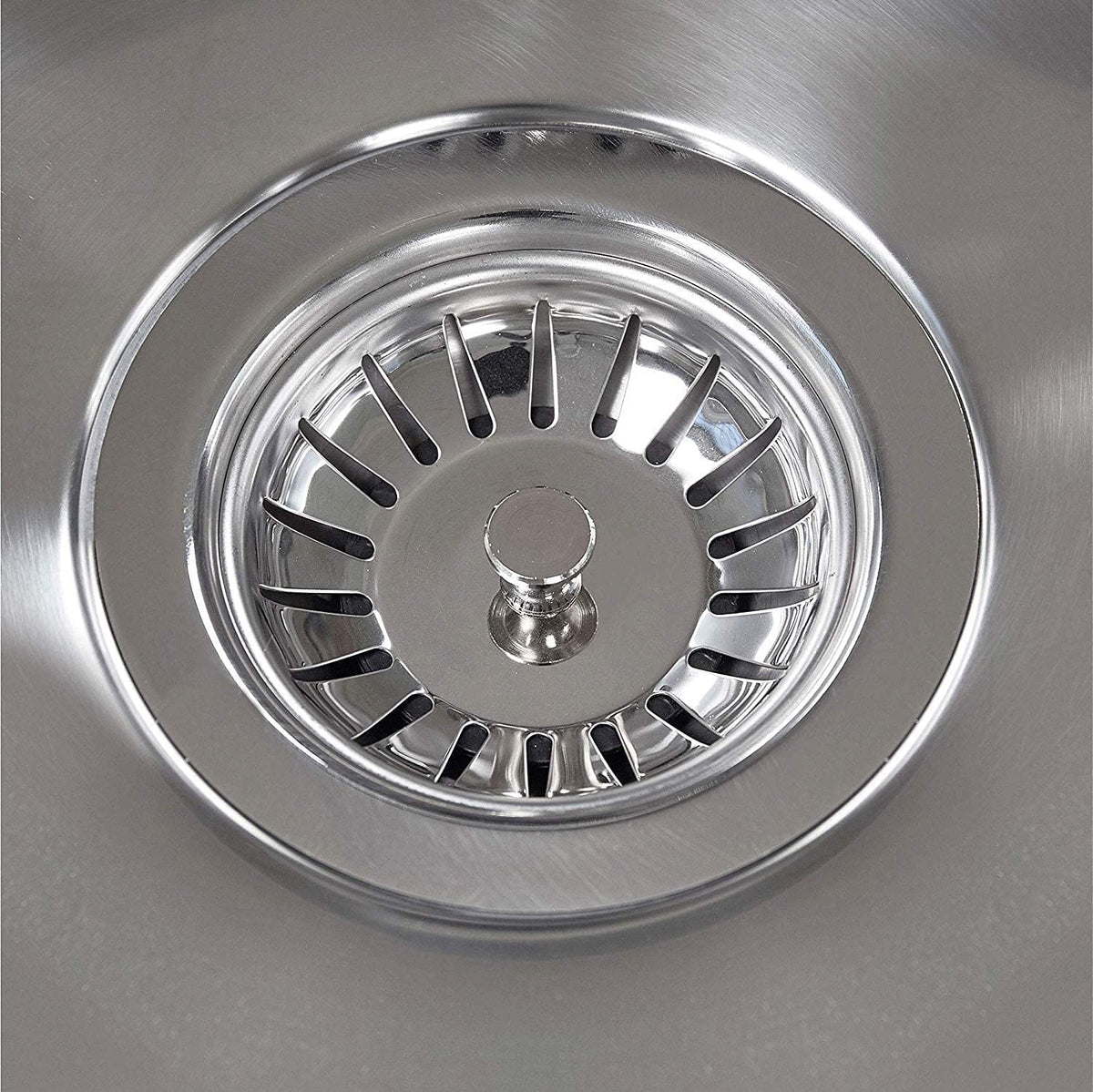 Andrew James Stainless Steel Sink Strainer Plug for Food Waste | 78mm Diameter Drain Basket Filter