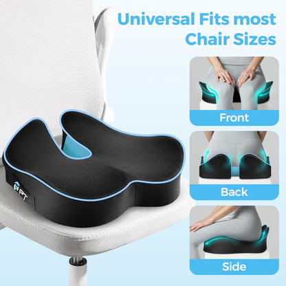 POOTACK Seat Cushions, Comfort Memory Foam Office Chair Cushion, Supportive Desk Chair Cushions Seat Pad for Office Chair/Car Seat/Gaming