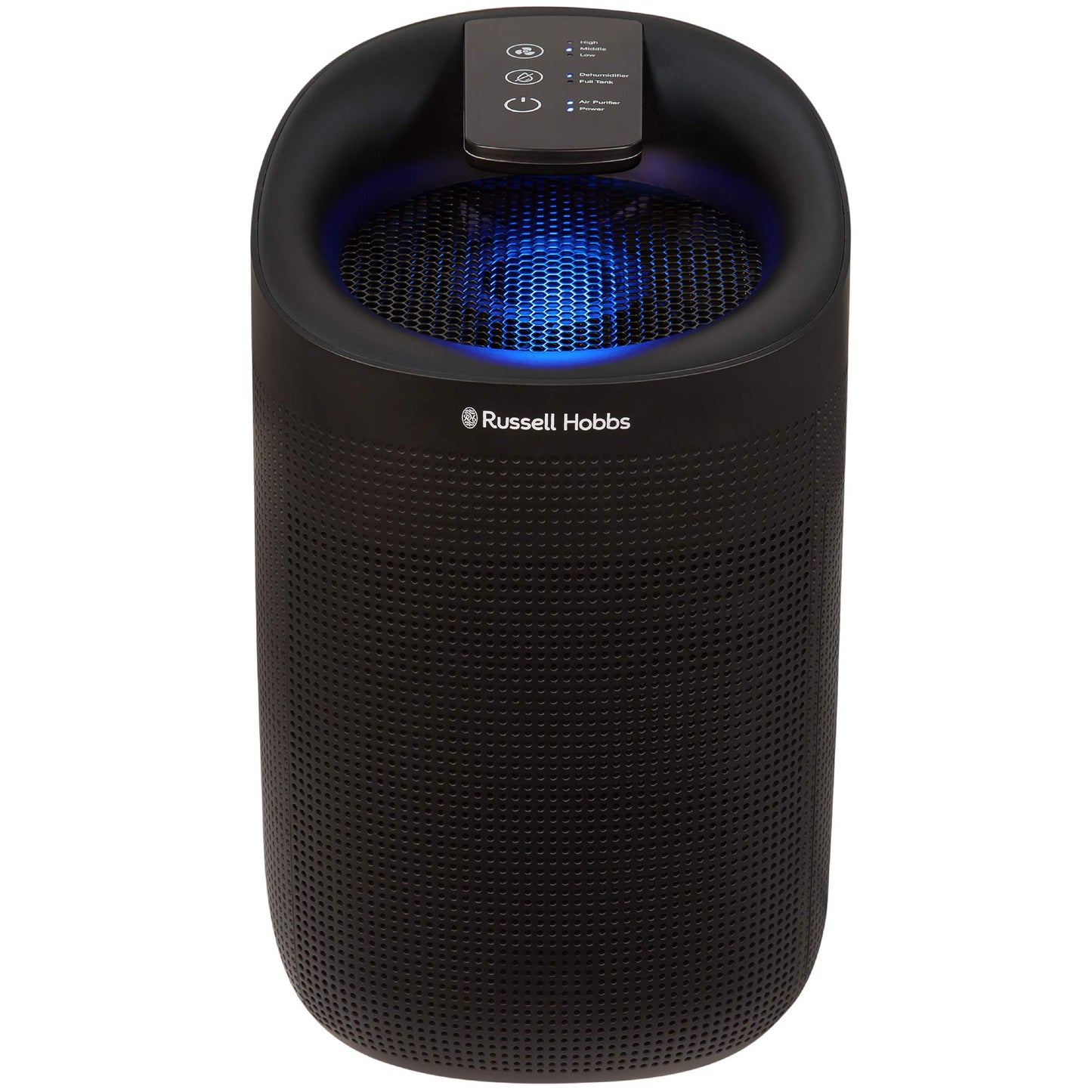 Russell Hobbs RHDH1101B Ozone Free, 750ml/day 2 in 1 Black Dehumidifier/Air Purifier, 20m2 Room Size, LED Lighting & Captures Bacteria, for Home,