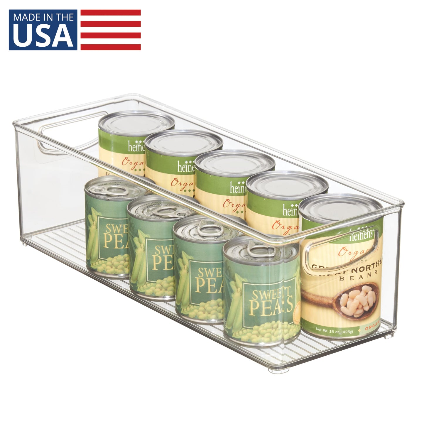 InterDesign iDesign Recycled Plastic Stackable Storage Bin with Handles – Clear