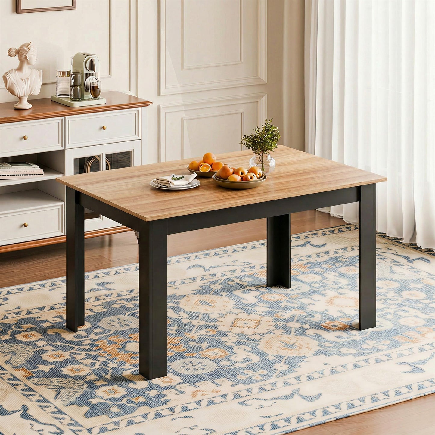 Mondeer Dining Table, Kitchen Table for 4 People, 120W x 80D x 75H cm