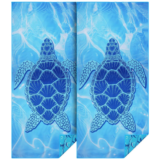 flintronic 2 Pack Microfiber Oversized Lightweight Beach Towel 180x80cm Extra Large Thin Sand Free Towels Travel Swim Pool Camping for Adults Women