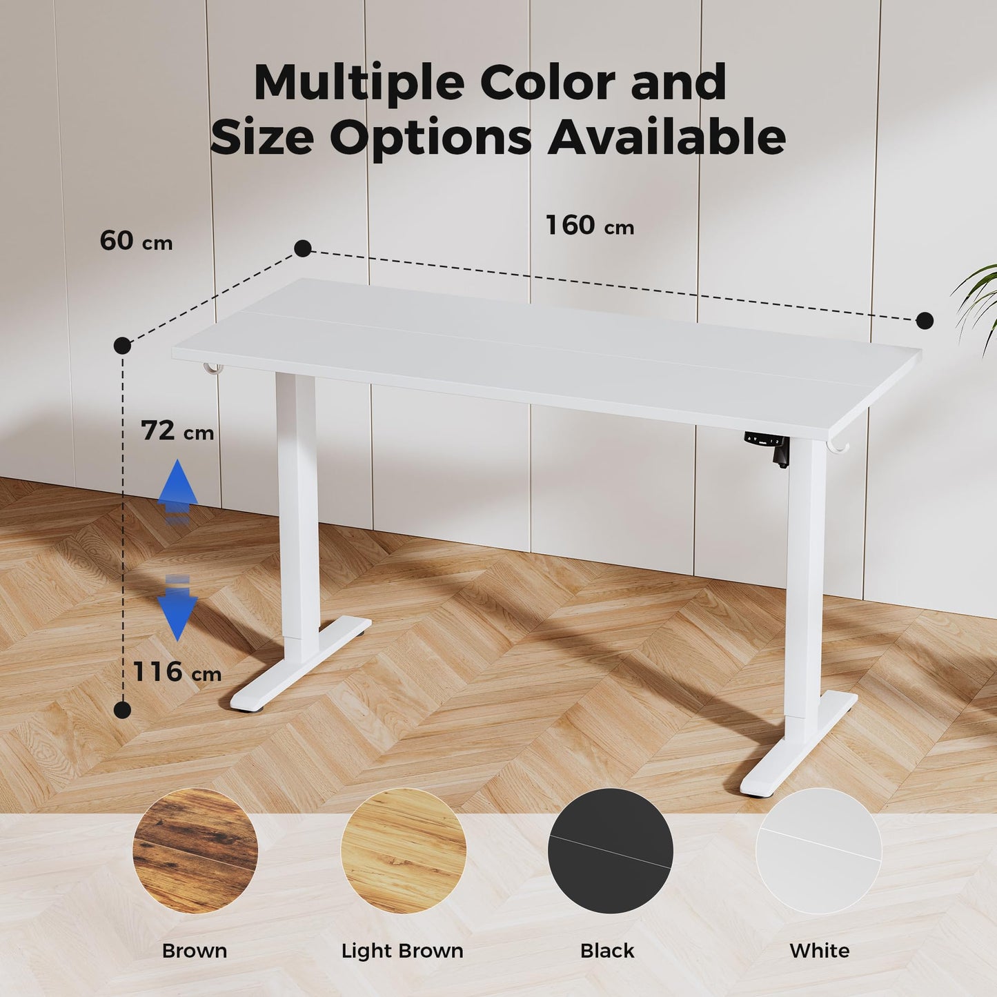 Agilestic Electric Standing Desk, 2 Memory Buttons, 160x60cm
