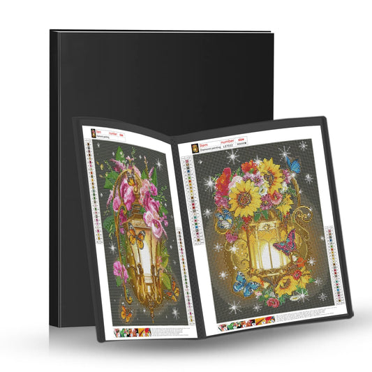Bellatoi Diamond Painting Album A3, Diamond Art Folder, A3 Display Book, Diamond Painting Storage (Black Album A3-20 Pages, Holds 40 Sheets)
