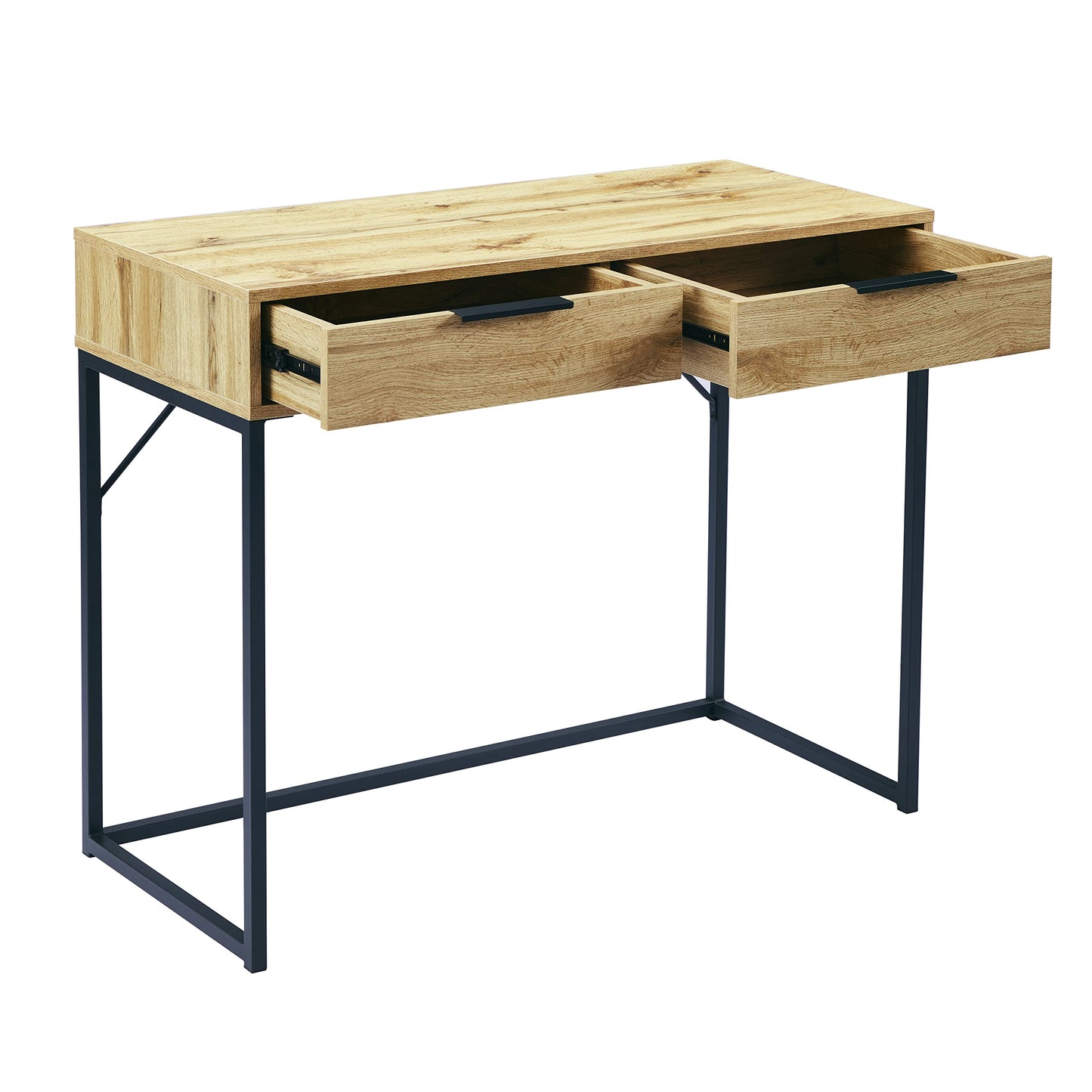 Julian Bowen Bali Dressing Table, 2 Drawer, Light Oak Effect - H80 x W100cm