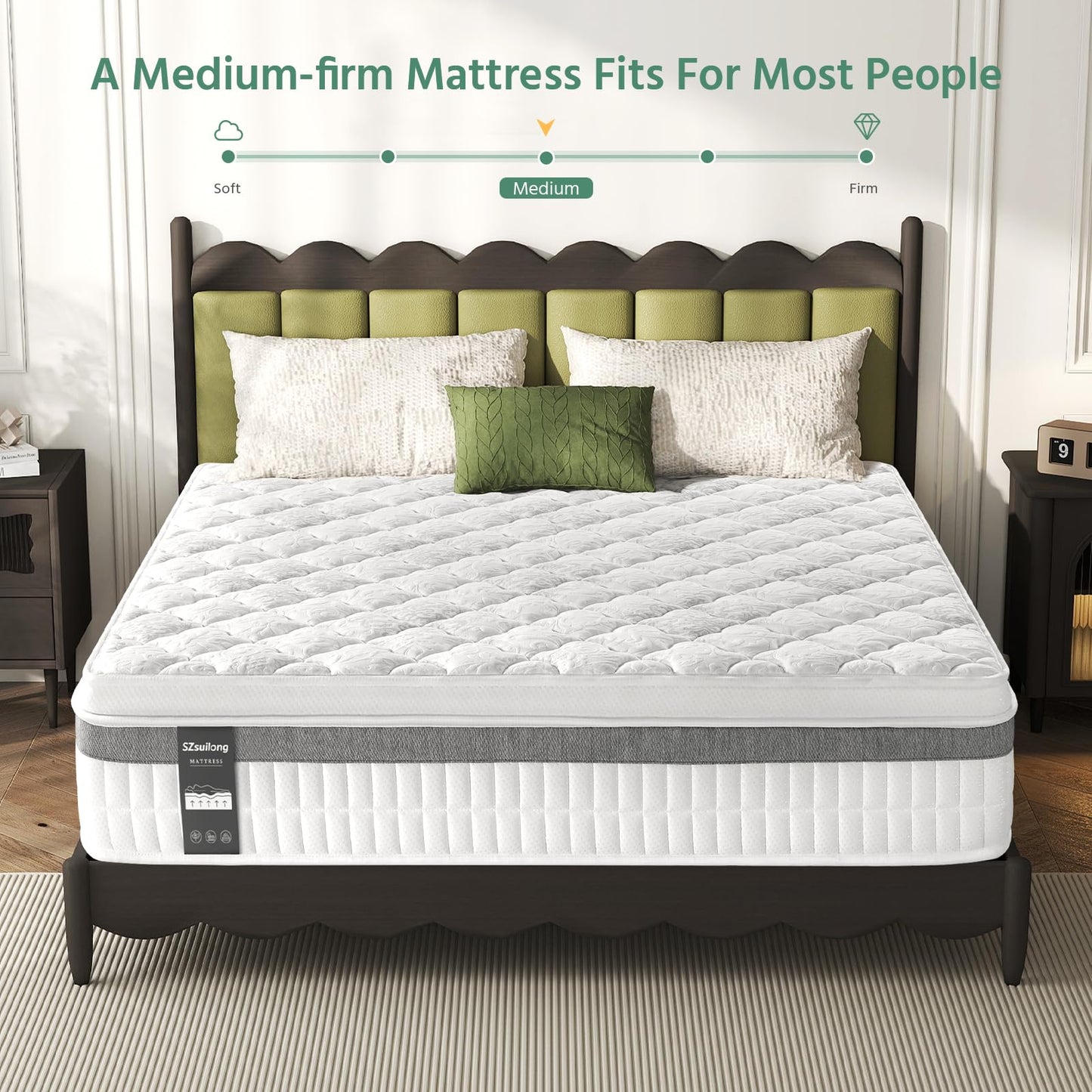 SZsuilong Single Mattress, 11 IN Hybrid Pocket Sprung Cooling Mattress