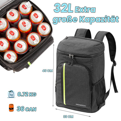 PENGDA 30L Cooler Backpack Rucksack - Insulated Cool Bag 39 Can Large Capacity Cool Backpack Waterproof Cooler Bags for Air Travel Camping Hiking