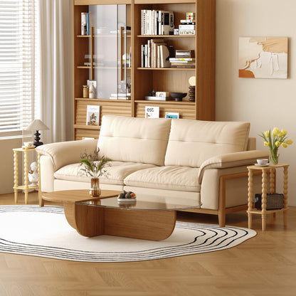 JERX 2-Tier Narrow Side Table Small End Table Yellow Oak