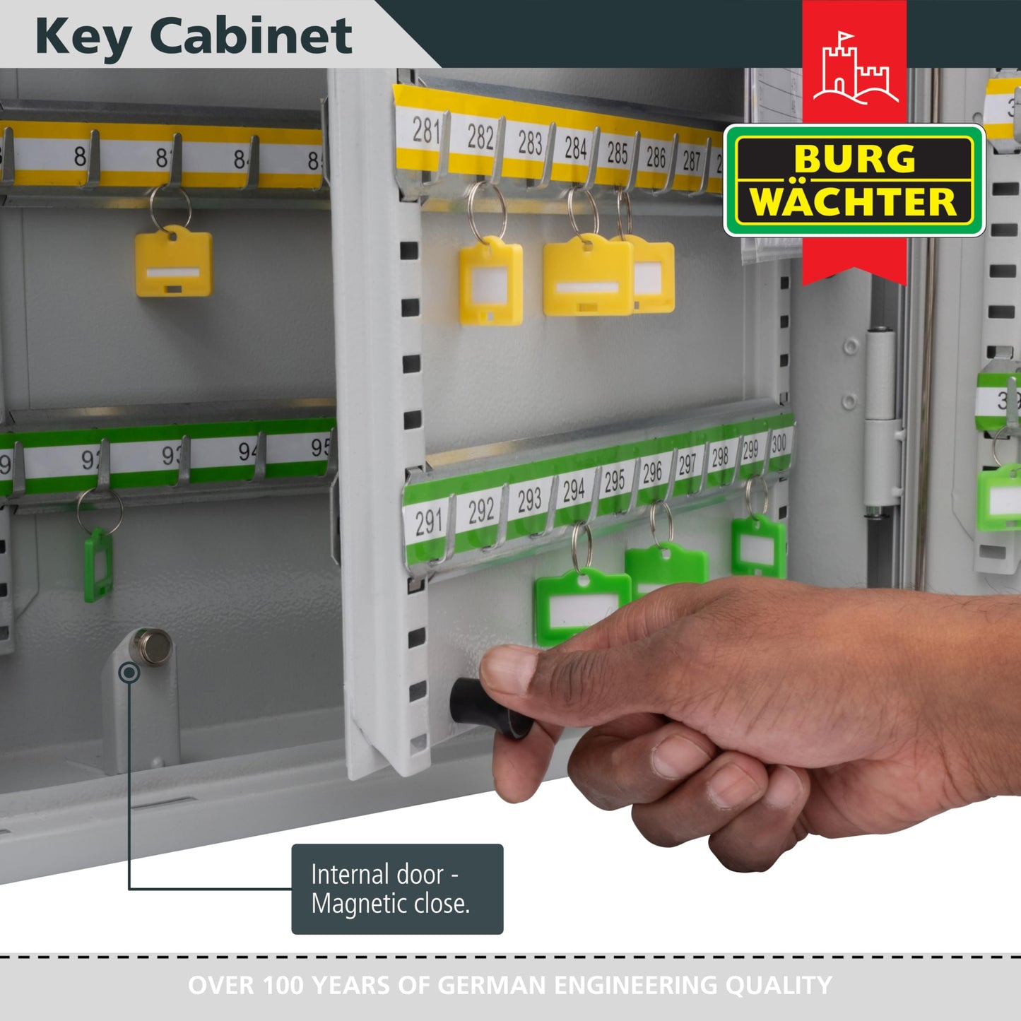 Burg-Wachter Euro Cylinder 150 Key Cabinet, Grau