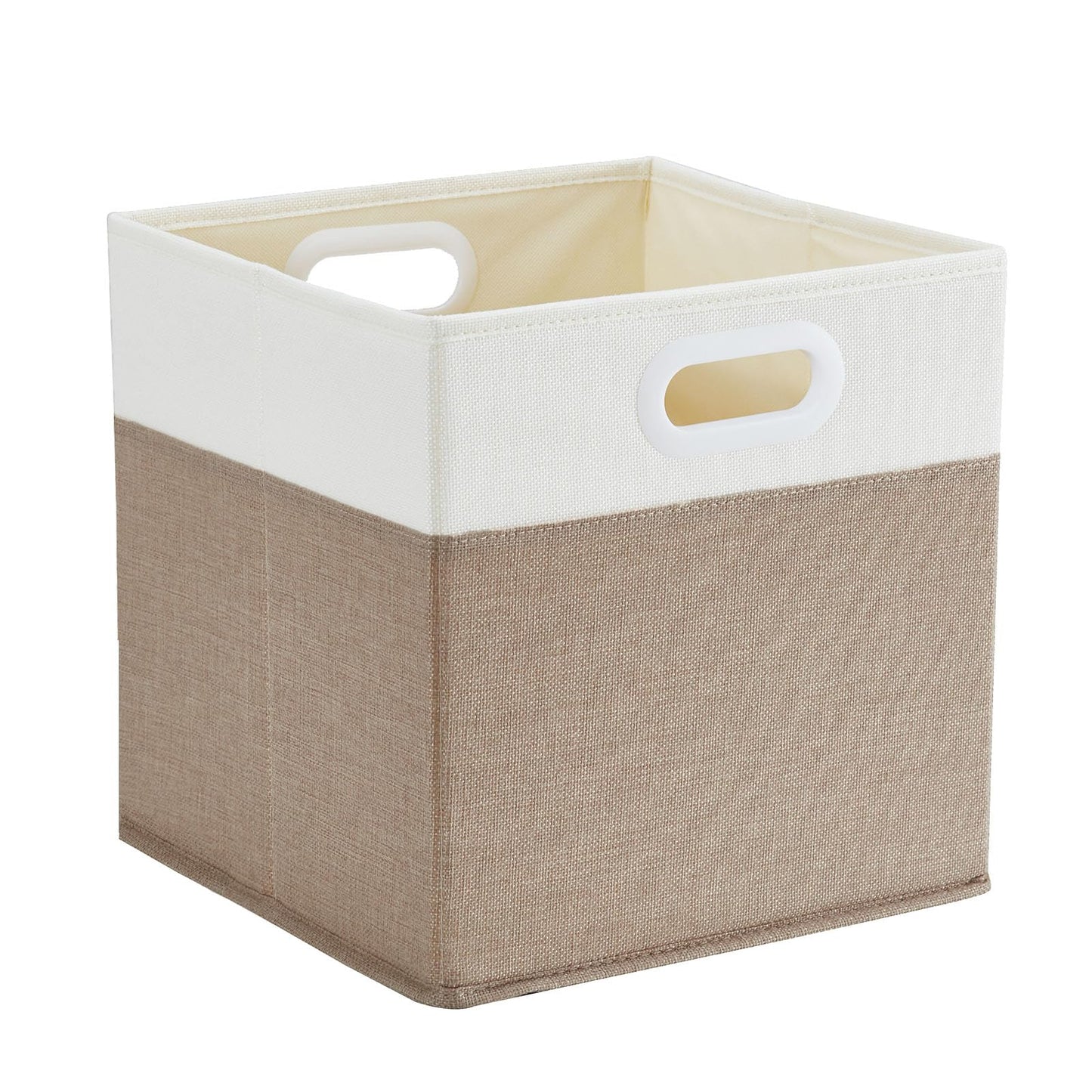 Mangata Cube Storage Box 25x25x25cm, Light Khaki Cream White, 1Pc