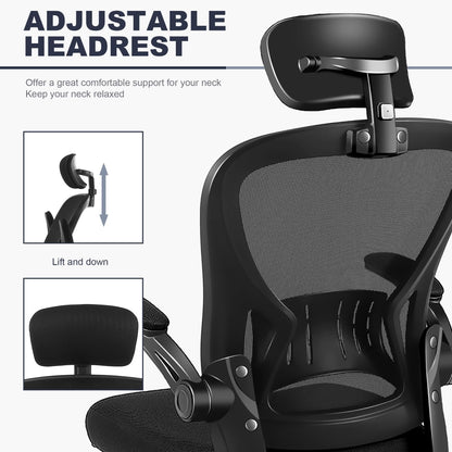 ralex-chair Office Chair, Ergonomic Mesh Adjustable Desk Chair, Black