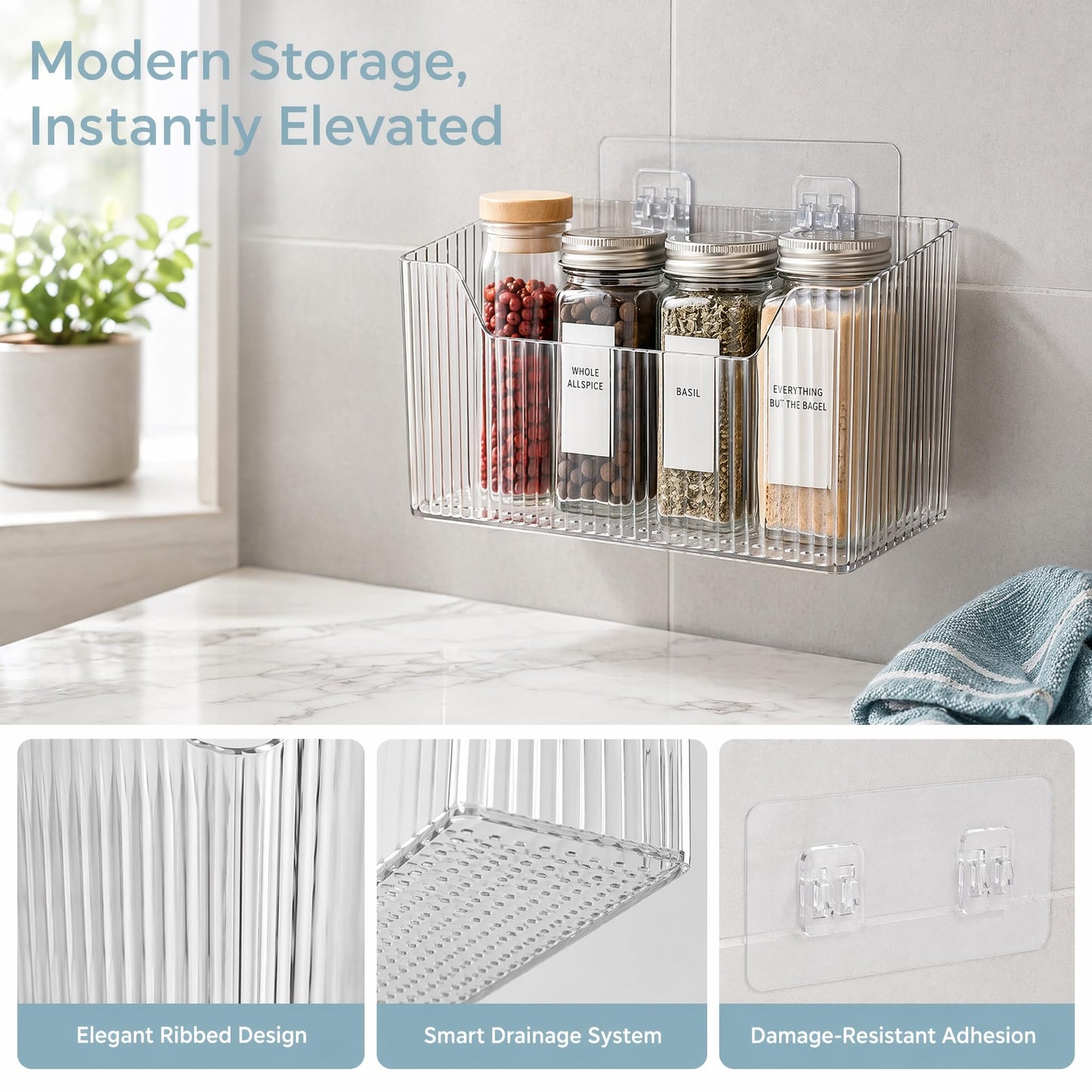 Xygobla 2 Pcs Self Adhesive Cabinet Door Organiser