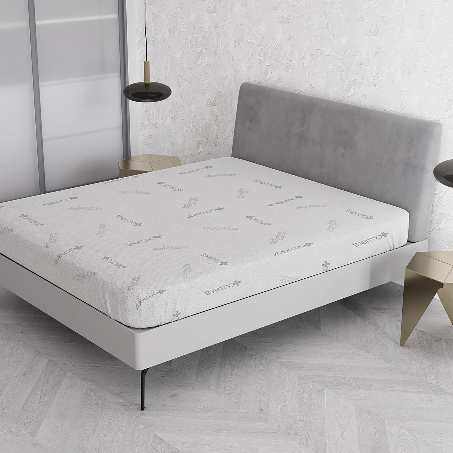 MB HOME ITALY Mattress Cover, Thermocontrol, White, Small Double 120x200 cm