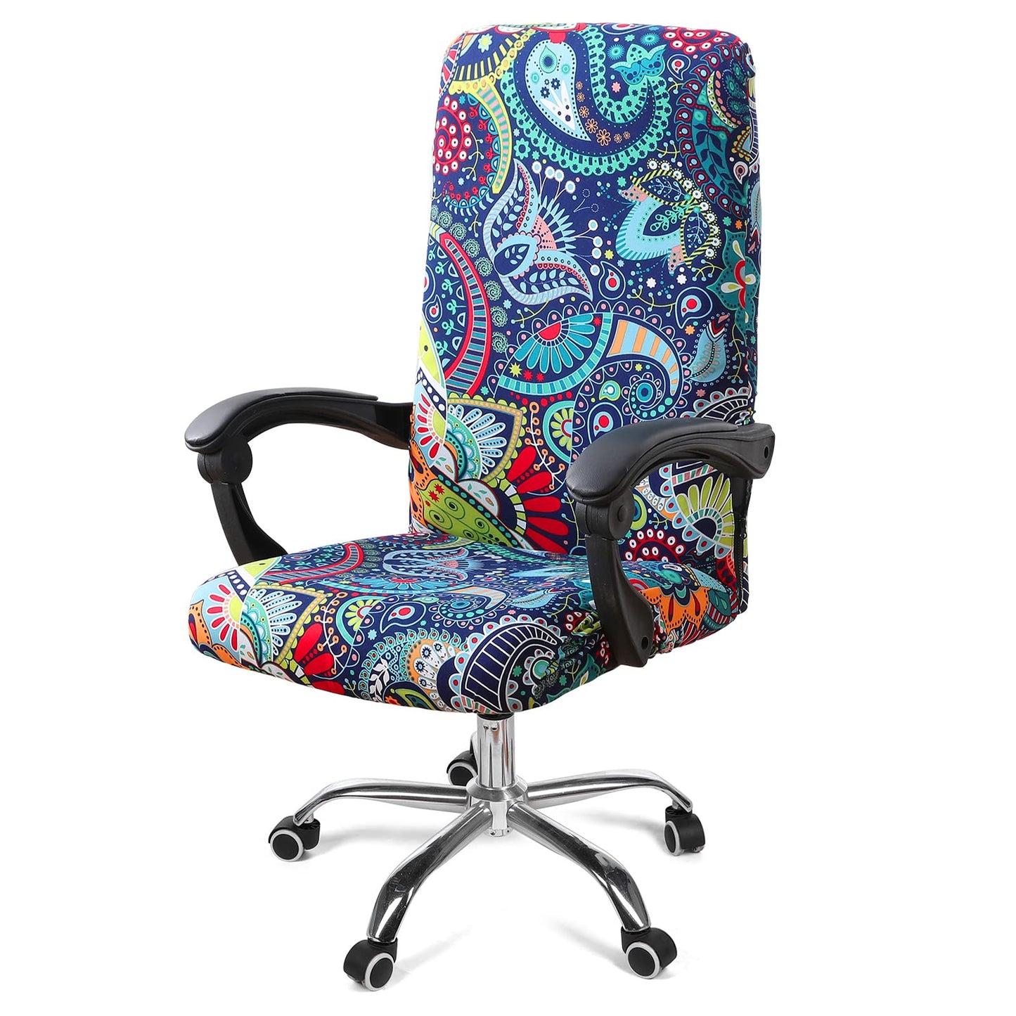 smiry Stretch Printed Computer Office Chair Covers, Soft Fit Universal Desk Rotating Chair Slipcovers