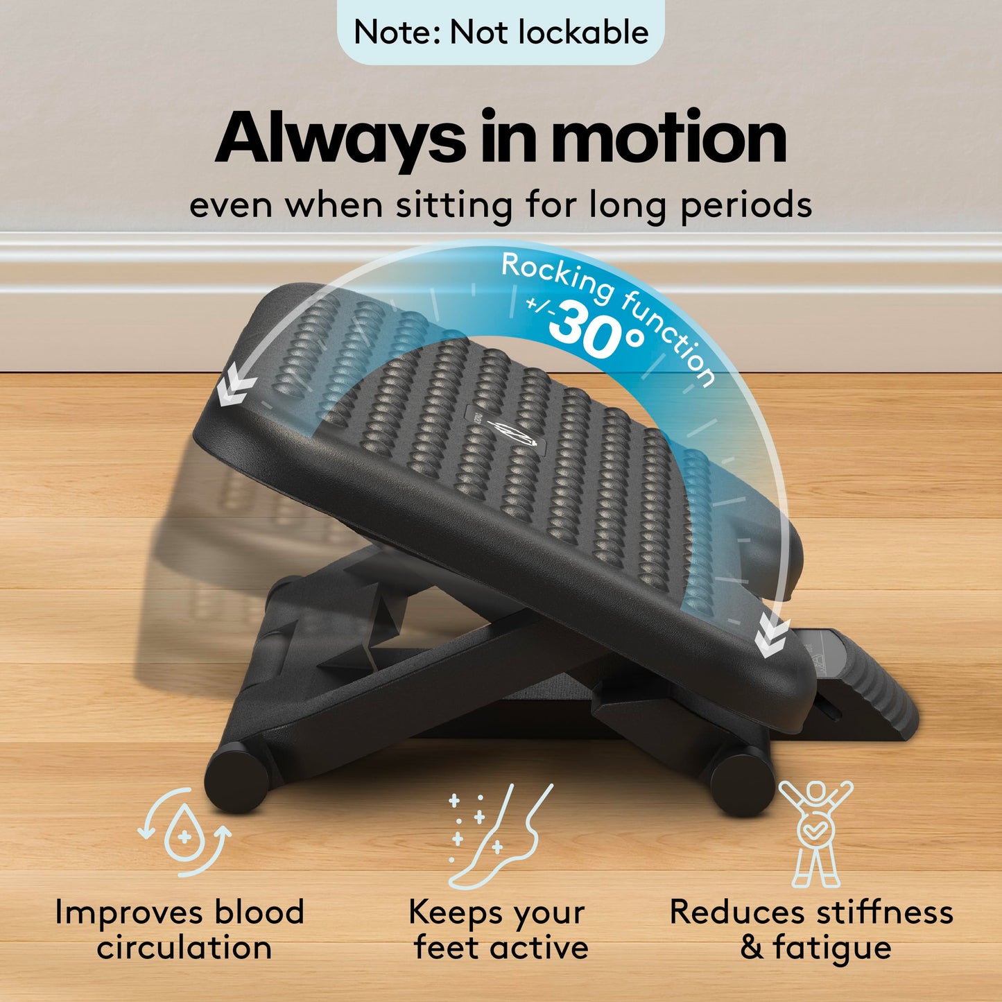 ACROPAQ Foot Rest Under Desk - 3 Adjustable Heights, Massage Surface Texture - Desk Foot Rest, Footrest