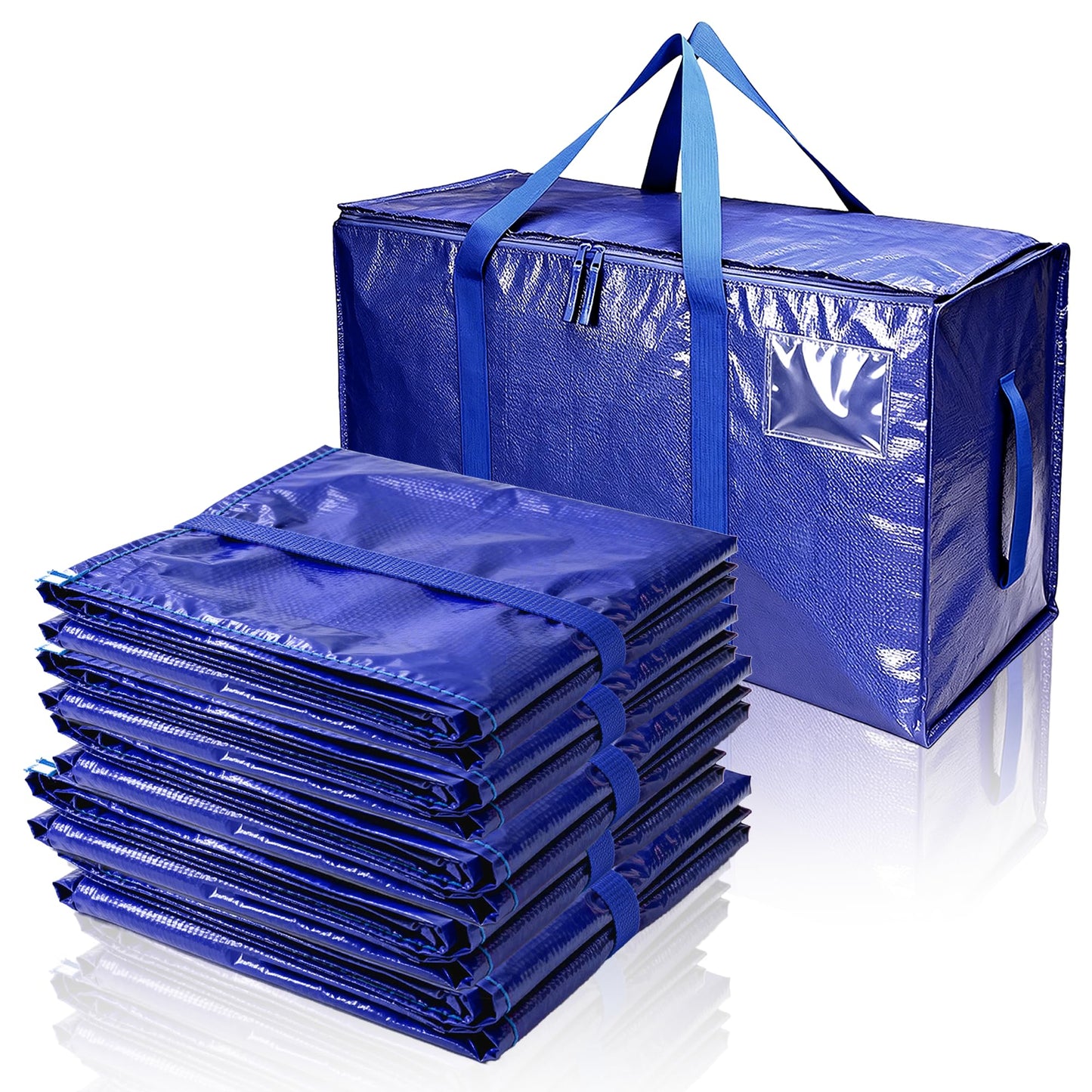 Tapwish 94L Extra Large Heavy Duty Storage Bags with Zips, Blue, 6 Pack
