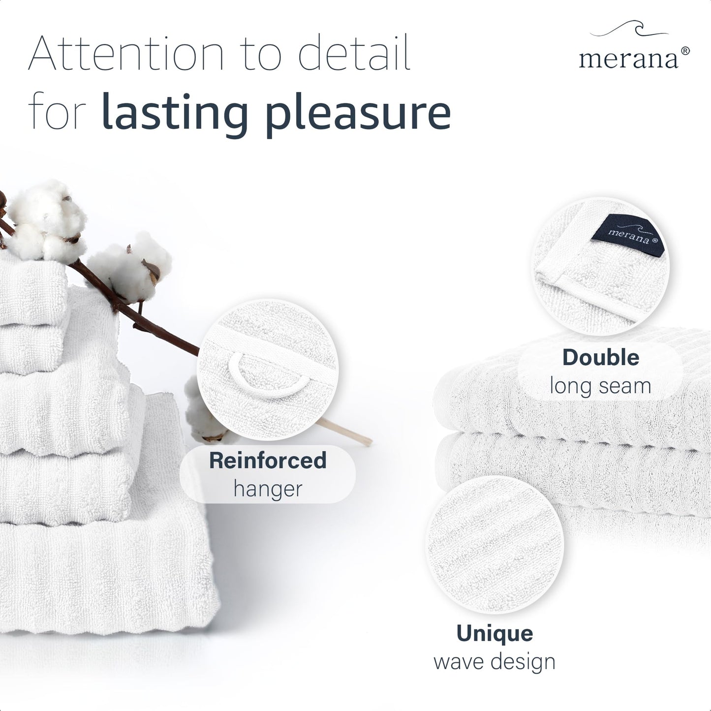 Merana OSLO towel set | quick-drying, soft & lint-free | terry luxury quality | 100% cotton terrycloth | OEKO-TEX | 590 GSM | guest & face towel