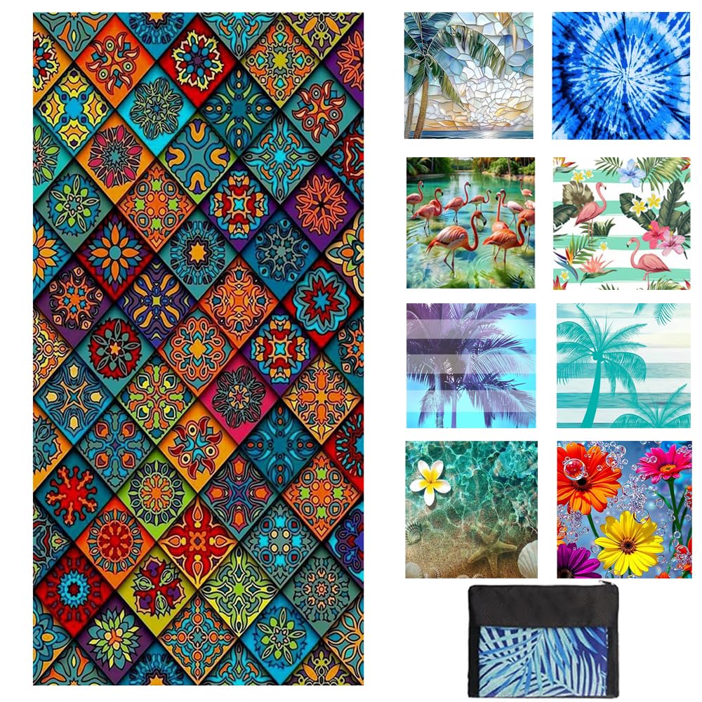 JAODFK Microfibre Beach Towel 71"X32" Quick Dry Lightweight Sand Free Extra Large Thin Towels Travel Essentials For Adults Womens Swim Bath