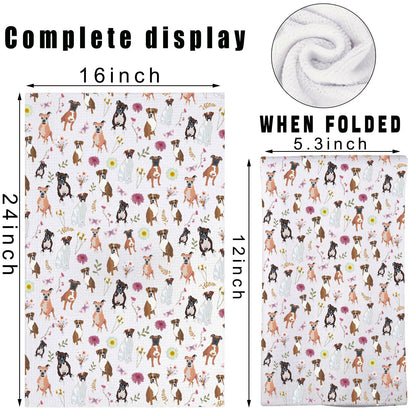 MYSOMY Boxer Dog Kitchen Towels Boxer Dog Owner Gifts Boxer Dog Mom Gifts German Boxer Towels Boxer Dog Hand Towel Boxer Dog kt UK2