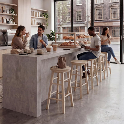Chef Vida Modern 360° Swivel Breakfast Bar Stool for Kitchen Counters, Natural Wood 2, Natural