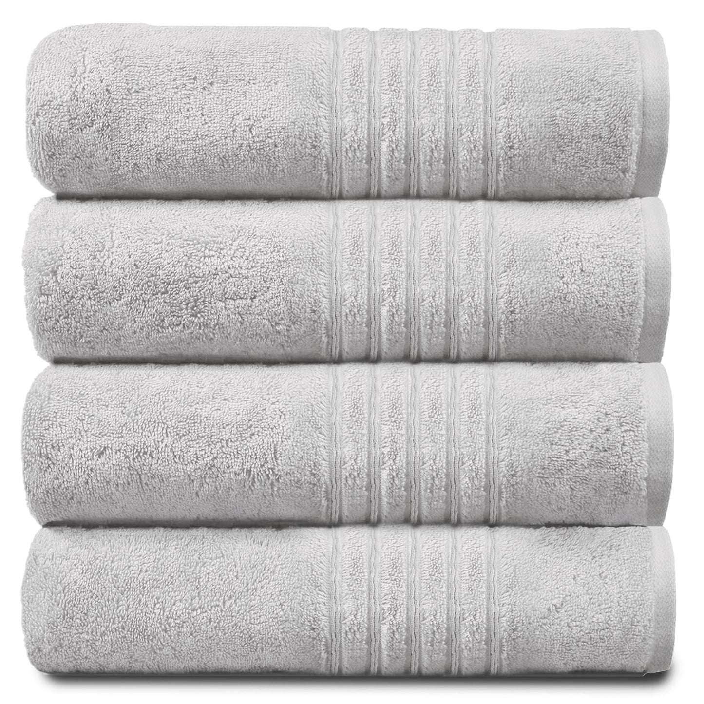 GC GAVENO CAVAILIA New Hampton Hand, Ultra Soft Extra Absorbent Pack of 4 Luxury Towel Set, 100% Ringspun Cotton, Egyptian, White, 50x80 Cm