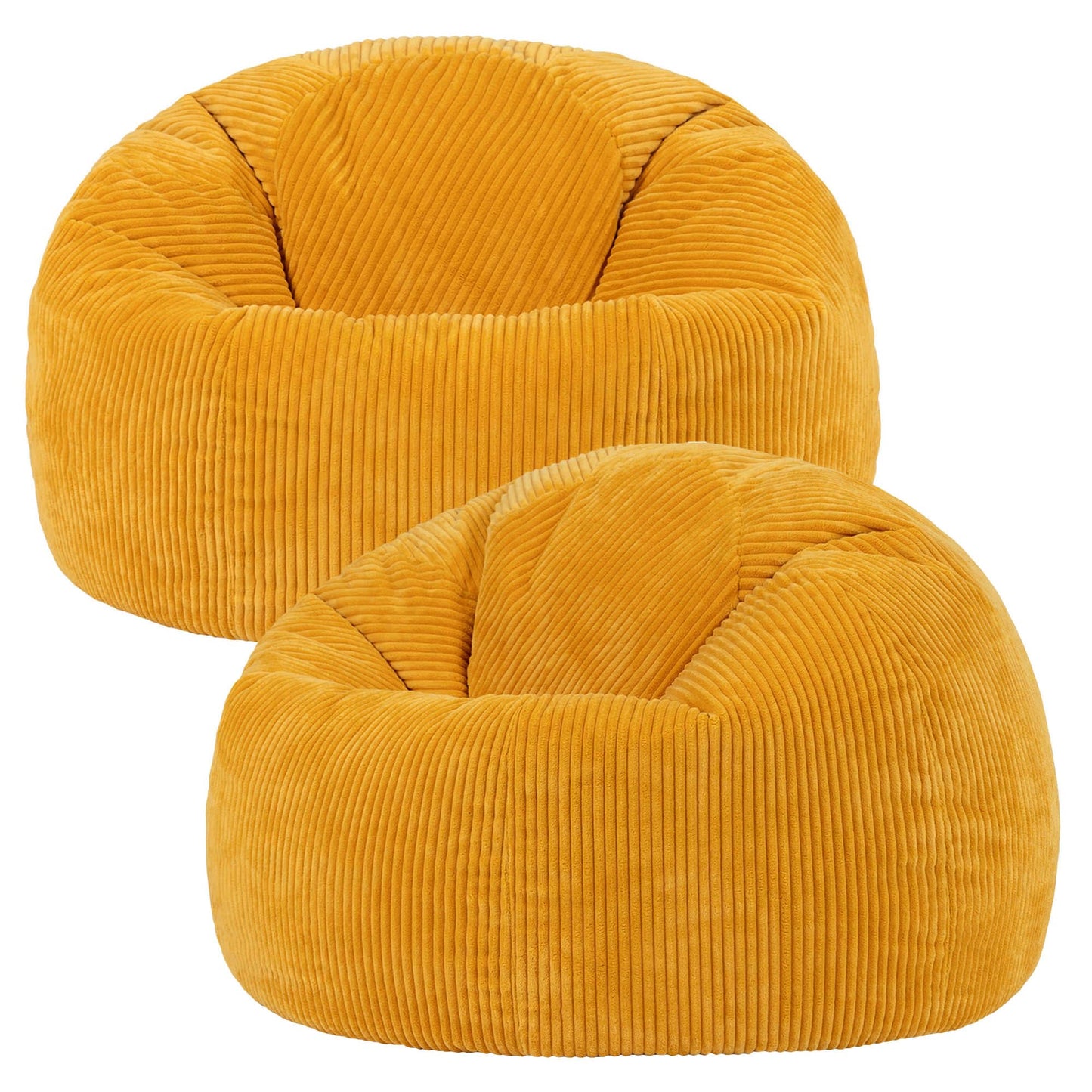icon Kingston Cord Bean Bag with Filling Included, Set of 2, Yellow