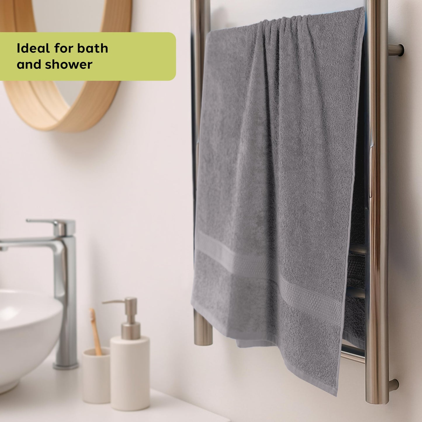 Caleffi 3X Large Bath Towel Set, 55x105cm, 100% Cotton Bath Set - Soft and Absorbent, Great for Bathroom, Face and Daily Use, Shower Towel