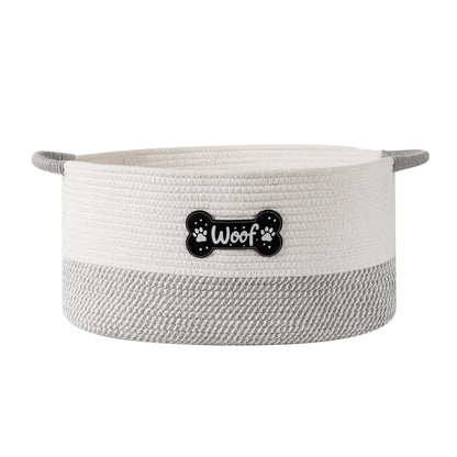 Tidelit Large Dog Toy Basket Box Bin, Woven Storage Baskets for Dog Cat, Cotton Rope Toys Storage Basket for Dogs Cats Bed Toys Accessories Organizer