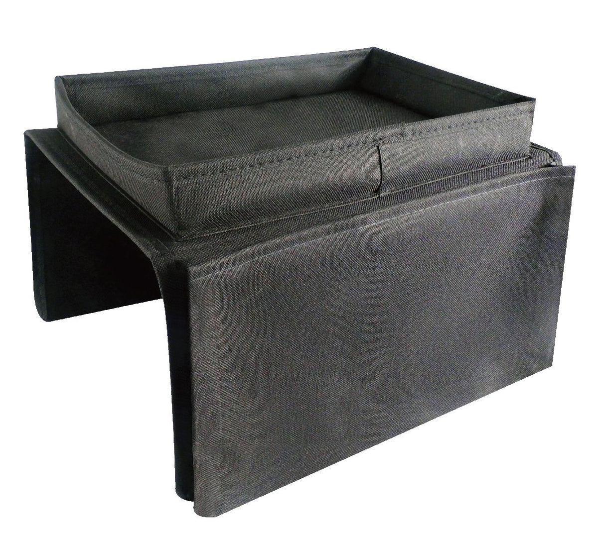 iN HOME Armrest Organiser with Table top for Snacks and Drinks - Sofa Arm Tray with Remote Control Holder - 6 Pocket Easy Access Storage for Books