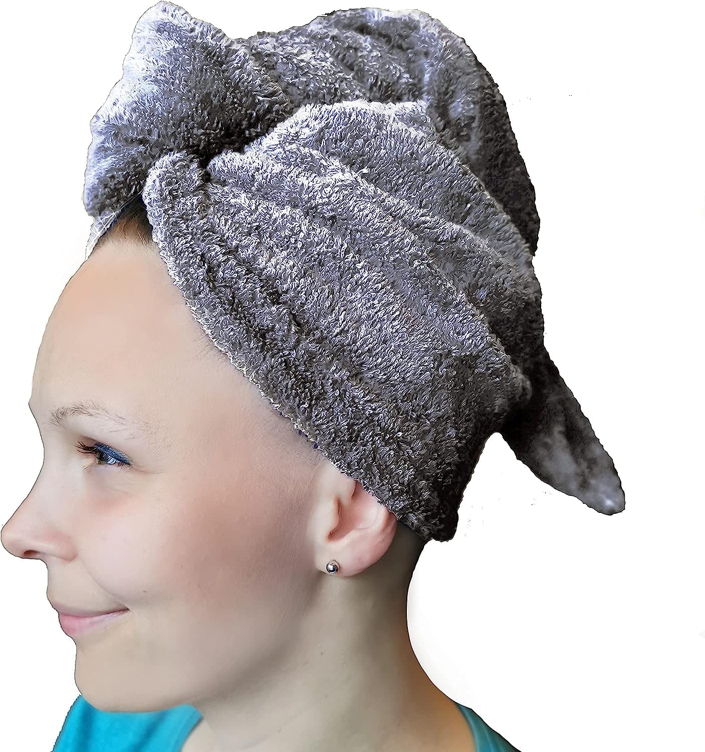 LLAMAXY Hair Towel 100% Pure Organic Cotton Hair Drying Towels Adult Child Hair Wraps Hair Turban - Towel Wrap Hair Drying Towel