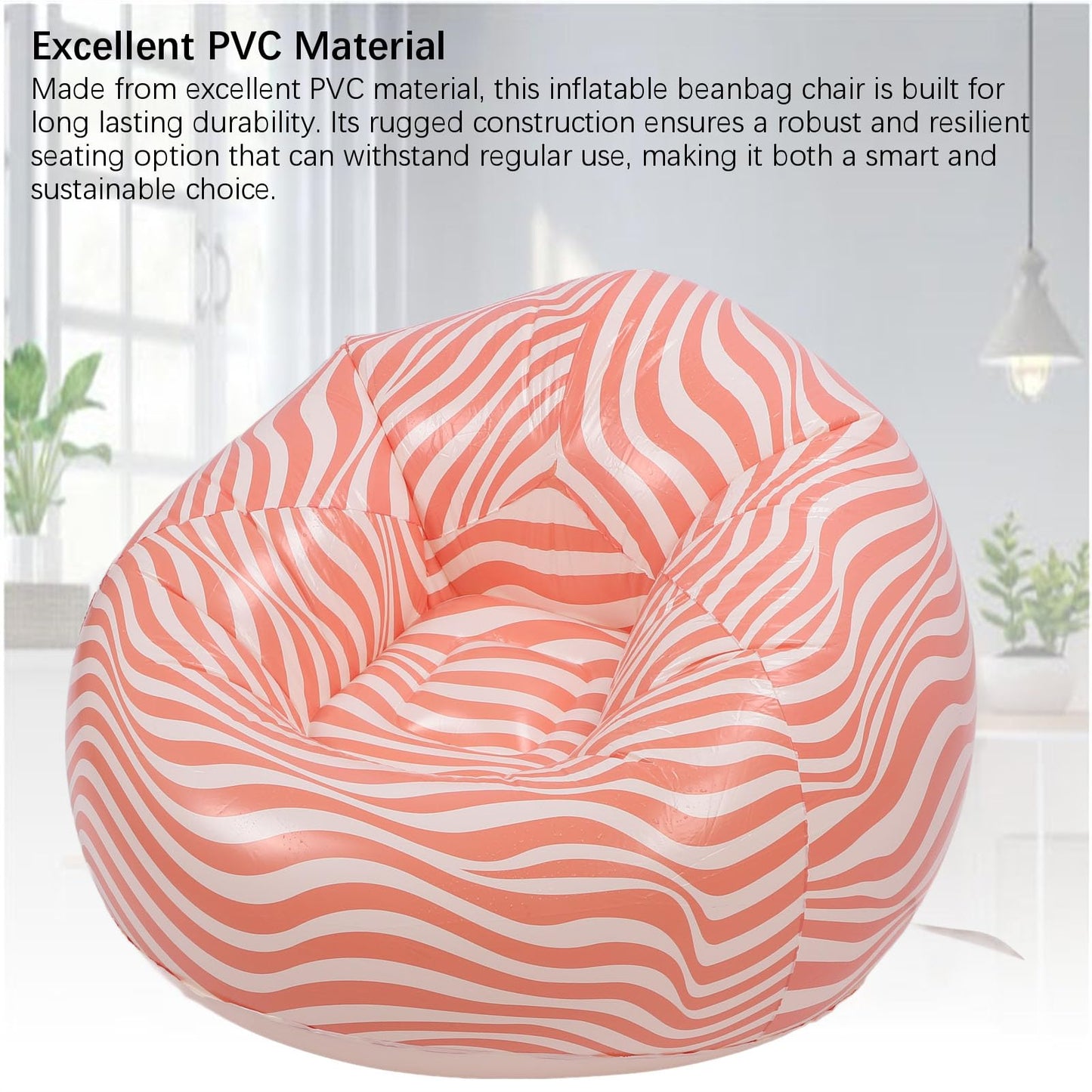 Sxhlseller Inflatable Bean Bag Chairs, Portable Folding Blow Up Sofa, Lazy Chair for Living Room Gaming Bedroom
