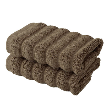 BERIBO Cloud Turkish Towel Set 100% Cotton 620gsm Truffle Brown, 2 Face Flannels