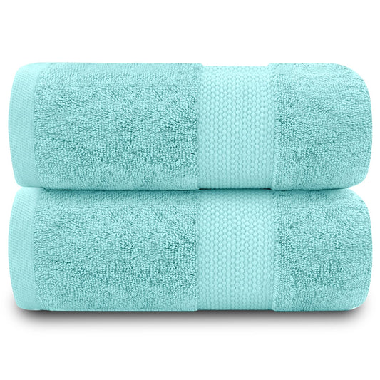 GC GAVENO CAVAILIA Fade Resistant Bathroom Set, 700 GSM Premium Quality Extra Absorbent 100% Cotton Towel, Egyptian, Turquoise, 2PK Bath Sheet