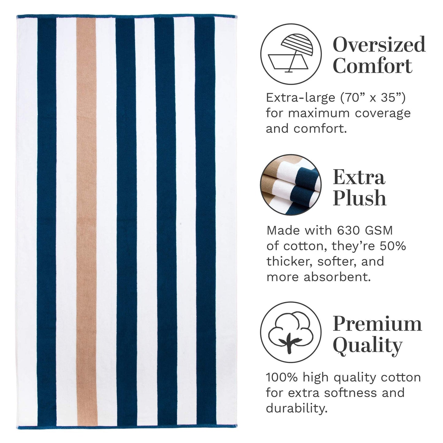 Plush Cabana Beach Towel by Laguna Beach Towel Co.