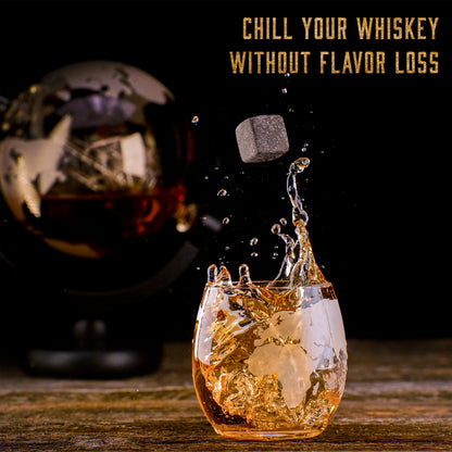 Whisiskey - Whiskey Decanter Set - 900ML Globe Carafe - Whiskey Gift Sets for Men - Whisky Set - Glass Gifts for Men - Inc. 2 Whiskey Glasses, 8