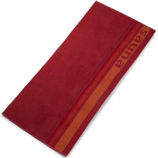 CelinaTex Stripes Sauna Towel 80 x 200 cm Red Cotton Bath Towel Terry Towel Shower Towel Stand Towel