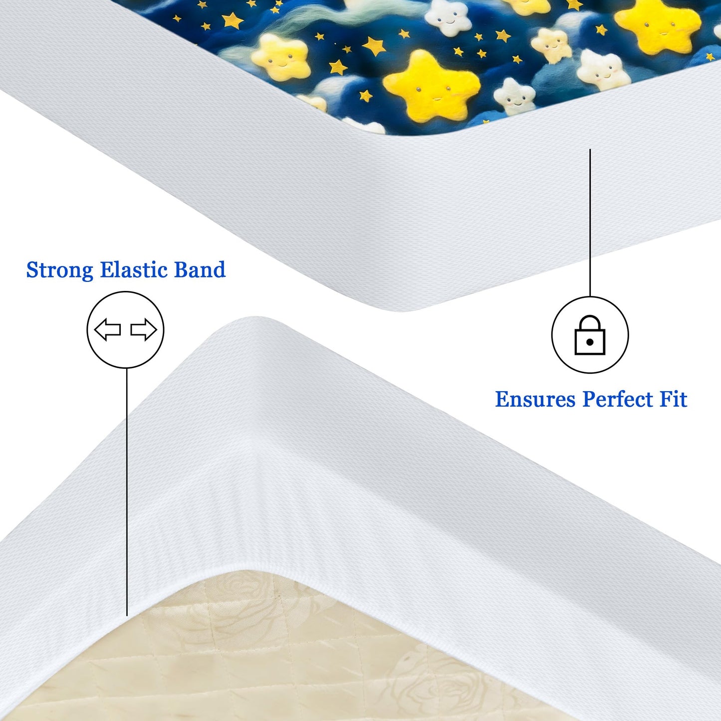 Sufdari Waterproof Mattress Protector double,135x190cm Mattress Cover for Bed,30cm Deep Pocket Fitted Sheet Style Mattress Protector with Elastic