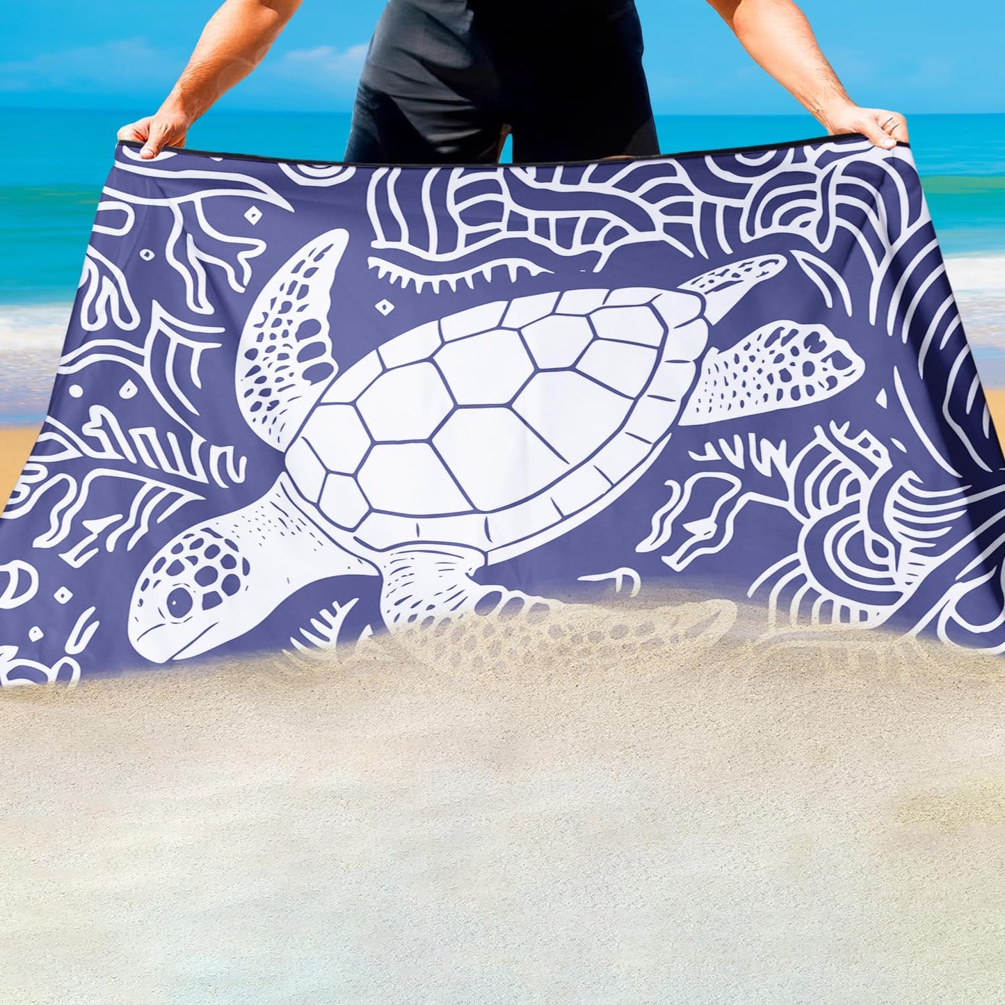 Violetpos 2 Pack Extra Large 180x90 cm Beach Towels, 250GSM Premium Microfibre, Sand Free Quick Dry Lightweight