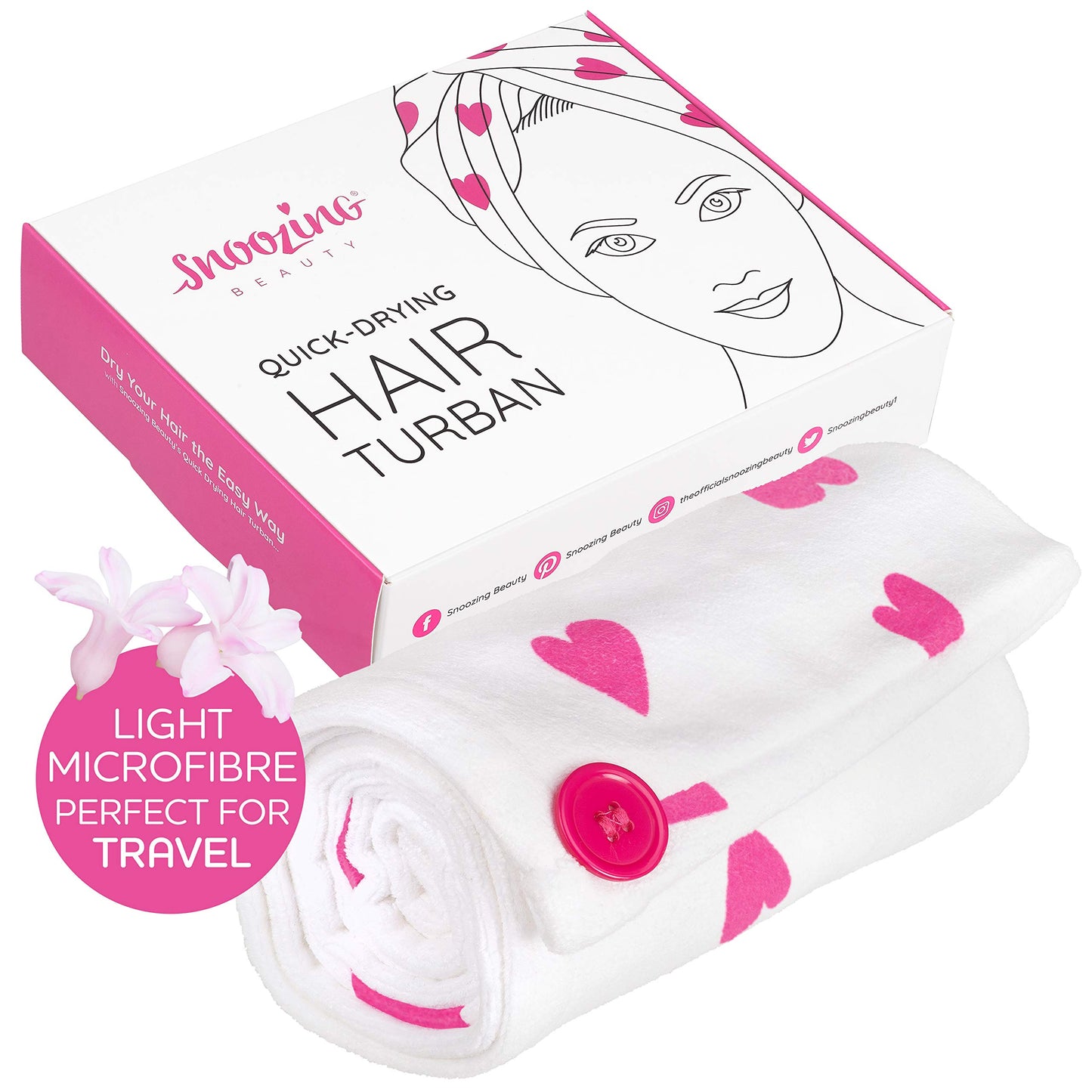 Snoozing Beauty - Quick Dry Hair Turban Towel | Luxury Super Absorbent Rapid Drying Hair Towel Wrap