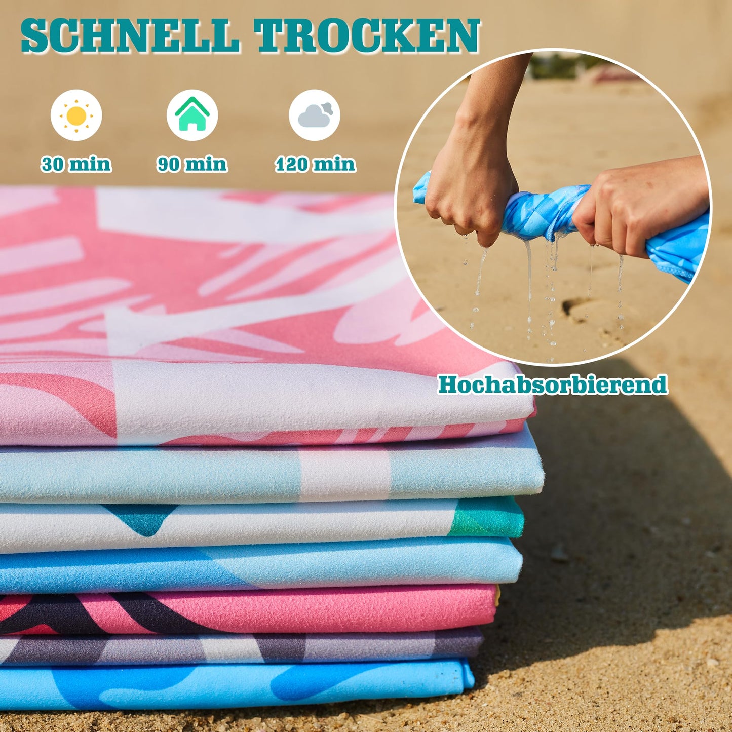 LEcylankEr Beach Towels for Adults XL 180 x 90 CM Large Microfibre Beach Towel Quick Dry Sandproof Beach Towels for Adults Extra Large for