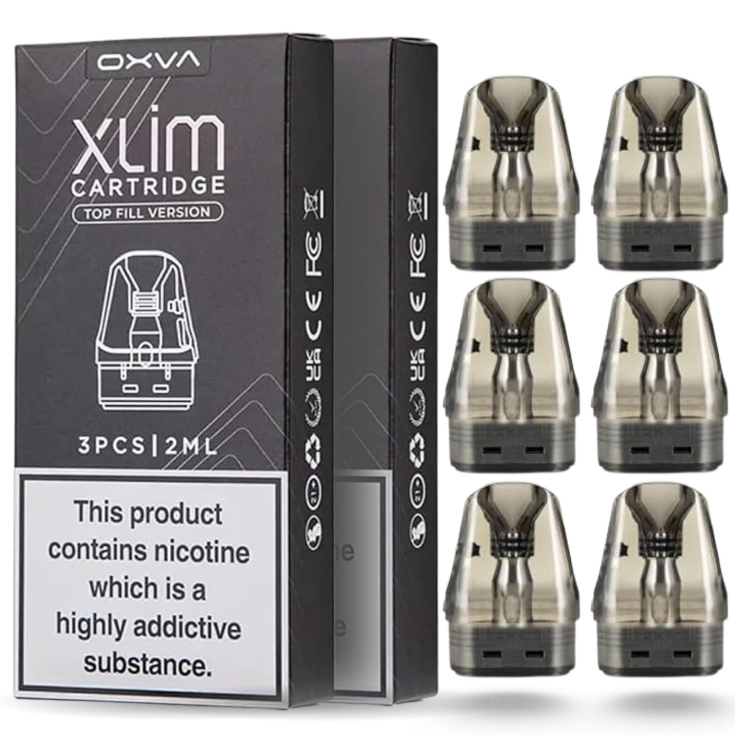 OXVA Xlim Pods V3 New Oxva Vape Pods for Oxva XLIM Pro, Xlim Vape Kit Xlim SE Xlim 2ml Cartridge Top Filling v3 Pods 2 Packs of 3 No Nicotine. (0.8 2