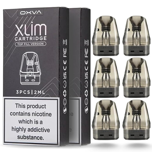 OXVA Xlim Pods V3 New Oxva Vape Pods for Oxva XLIM Pro, Xlim Vape Kit Xlim SE Xlim 2ml Cartridge Top Filling v3 Pods 2 Packs of 3 No Nicotine. (0.8 2