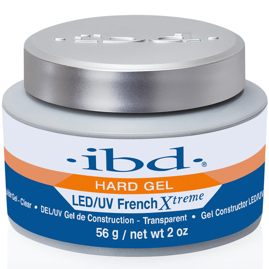 IBD Hard Gel - LED/UV French Xtreme Clear, 1 pack (1 x 56 g) - MADE IN USA - Premium build-up gel for gel nails